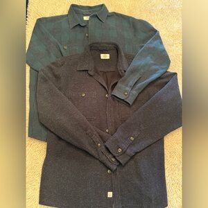 LOT OF 2! Marine Layer- Owen Brushed Stretch Twill Shirt. Size: Large